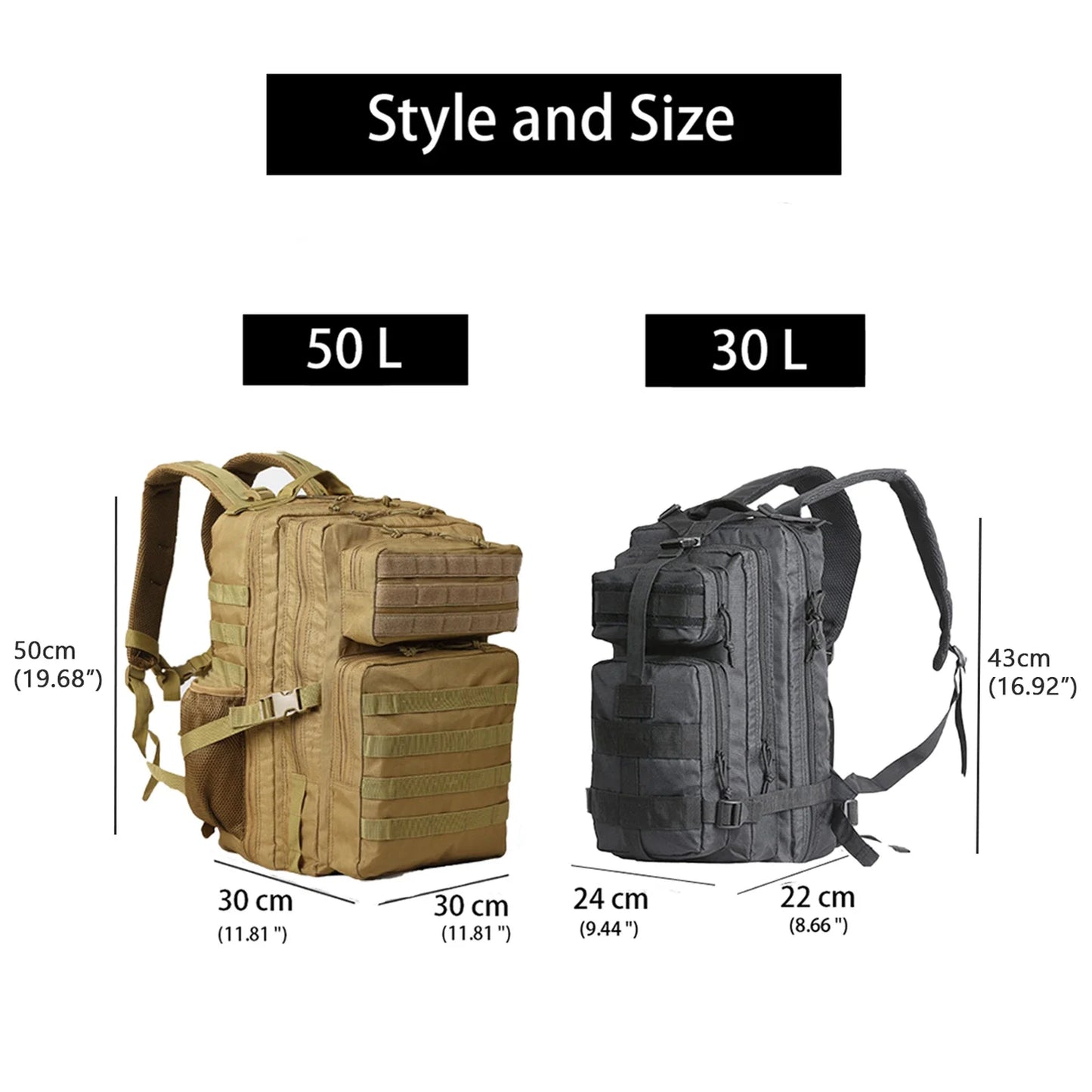 Mochila Tactica 30L/50L